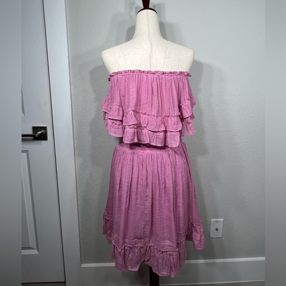 #115 Pink Off the Shoulder Ruffle Dress - Picture 7 of 8